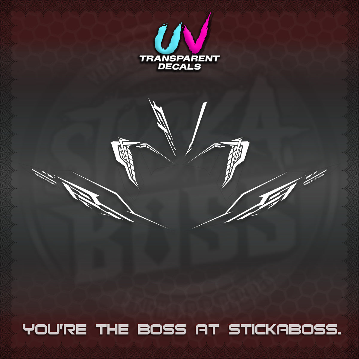 CLICK 125 V4 UV TRANSPARENT DECALS (2026 VEERIZA STYLISH DESIGN) STICKER DECALS By STICKABOSS
