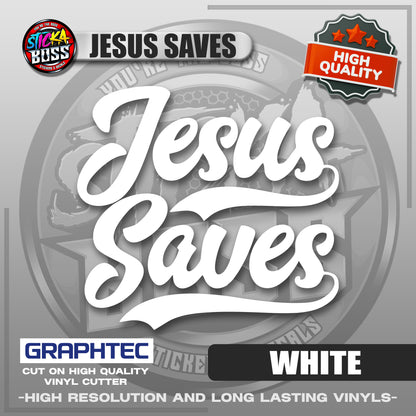 JESUS SAVES | VINYL WATERPROOF CUT-OUT STICKER DECALS【Stickaboss】