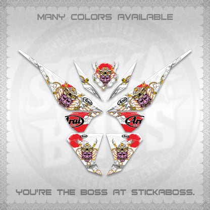 CLICK 125 V1 VARIO FOR WHITE DECALS (2026 NEW SAMURAI MOTIF) STICKER KITS BY STICKABOSS