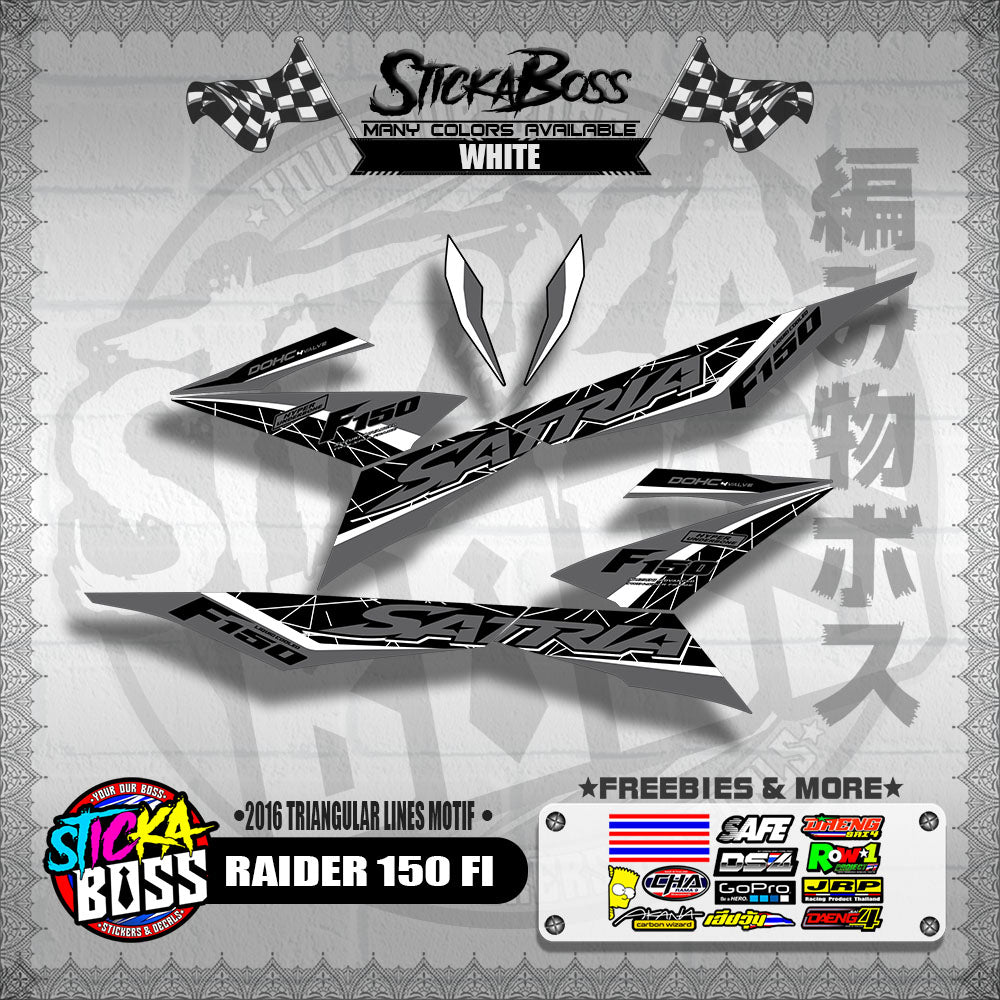 RAIDER 150 FI DECALS ( 2016 TRIANGULAR LINES MOTIF )【WITH FREEBIES】