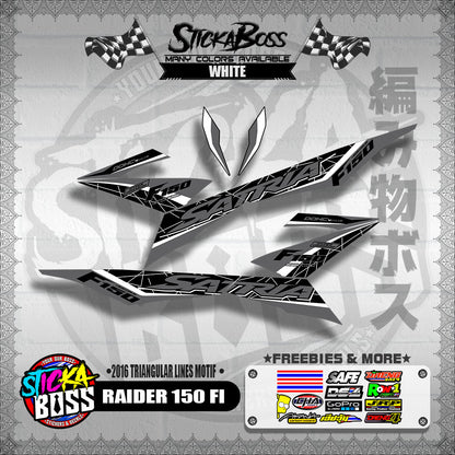 RAIDER 150 FI DECALS ( 2016 TRIANGULAR LINES MOTIF )【WITH FREEBIES】