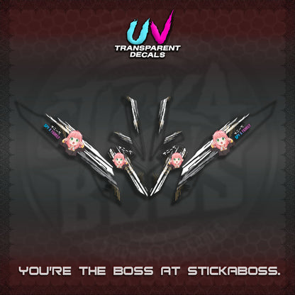 【PREMIUM UV PRINT】TRANSPARENT CLICK V3   DECALS (ANYA MOTIF DESIGN)STICKER DECALS By STICKABOSS