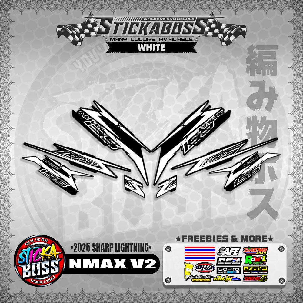 NMAX V2 INDO STICKER DECALS ( 2025 SHARP LIGHTNING )【WITH FREEBIES】