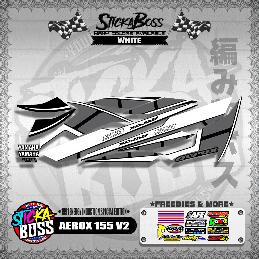 AEROX 155 V2 DECALS ( 1991 ENERGY INDUCTION SPECIAL EDITION )【WITH FREEBIES】