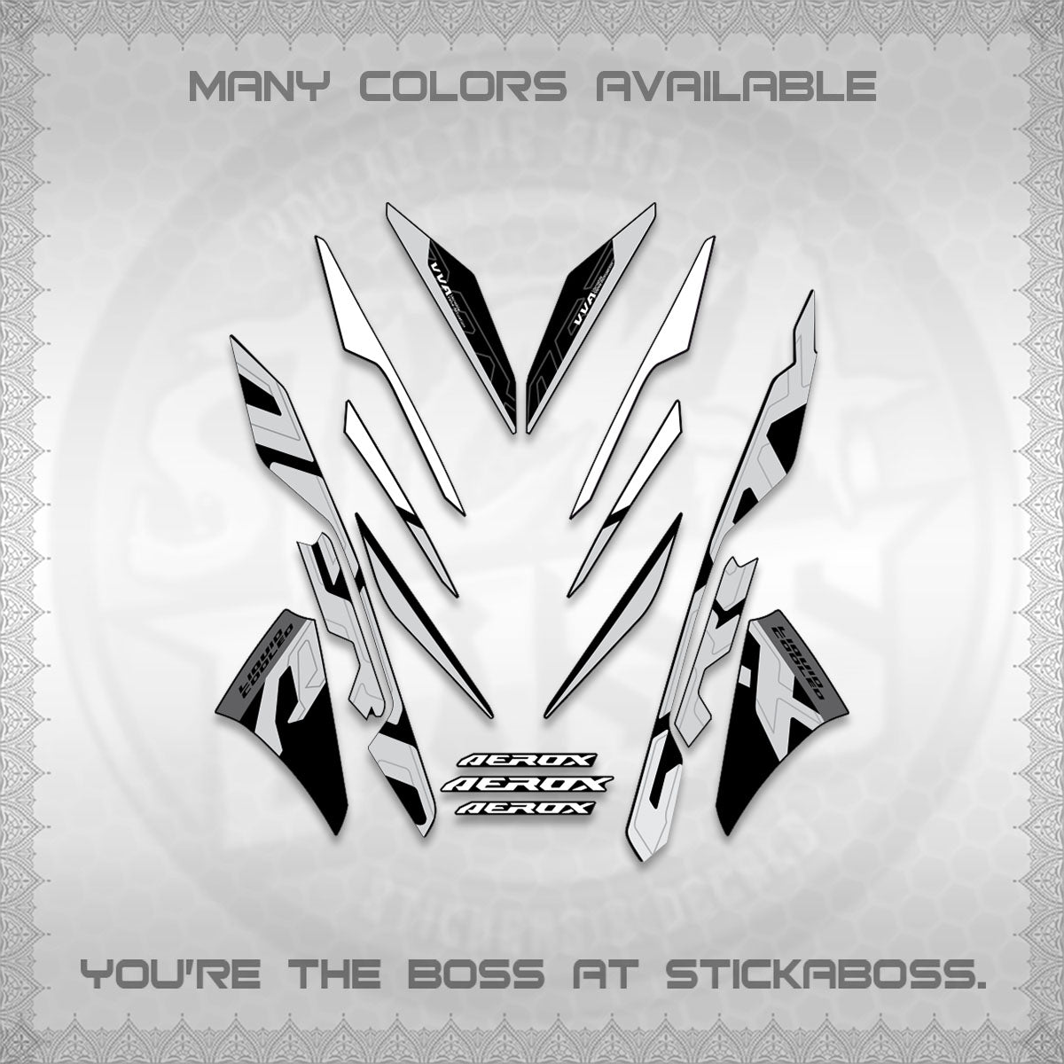 AEROX V3 ALPHA TURBO STOCK DECALS (STOCK DESIGN 2026)STICKER DECALS By STICKABOSS