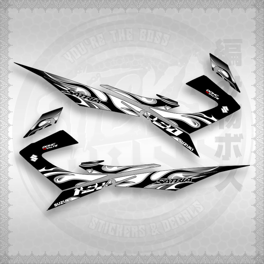 RAIDER 150 REBORN CARB MALAY CONCEPT ( SATRIA 0001 FIRE V3 ) STICKER DECALS By STICKABOSS