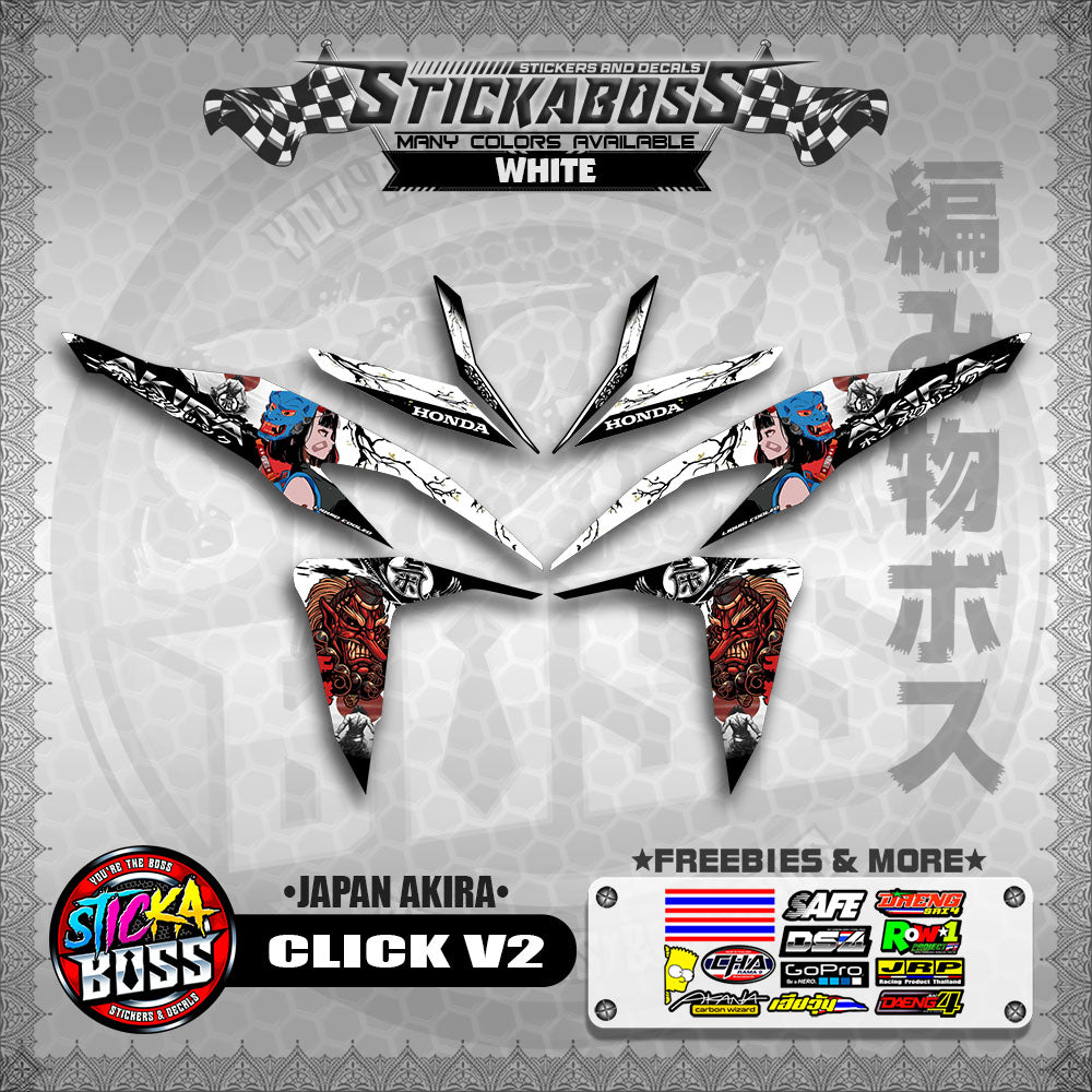 CLICK V2 STICKER DECALS ( JAPAN AKIRA )【WITH FREEBIES】