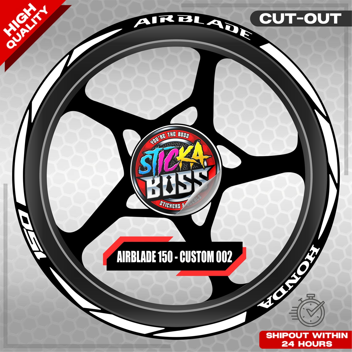 AIRBLADE 150 MAG STICKER SET ( 2 MAGS ) - CUSTOM 002 | VINYL WATERPROOF CUT-OUT DECALS