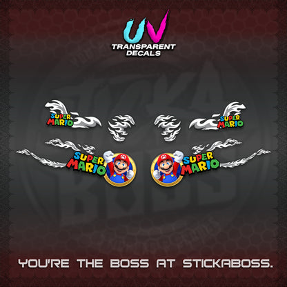 FAZZIO UV TRANSPARENT DECALS (FLAMES 02 SUPER-M MOTIF) STICKER KITS BY STICKABOSS