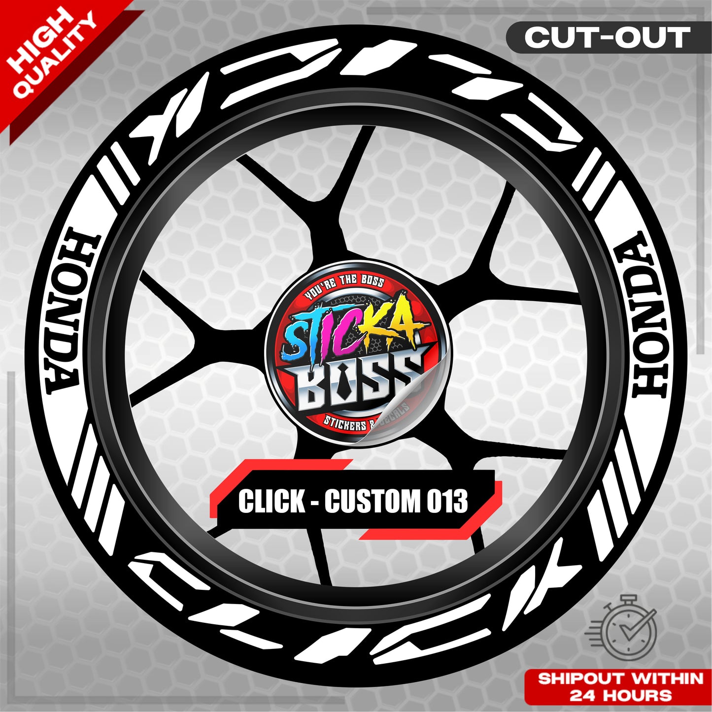 CLICK 125 / 150 / 160 MAG STICKER SET  ( 2 MAGS ) - CUSTOM 013 | VINYL WATERPROOF CUT-OUT DECALS