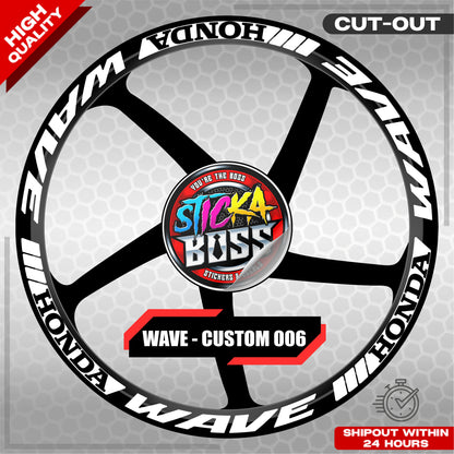 WAVE 110 / 125 MAG STICKER SET ( 2 MAGS ) - CUSTOM 006 | VINYL WATERPROOF CUT-OUT DECALS