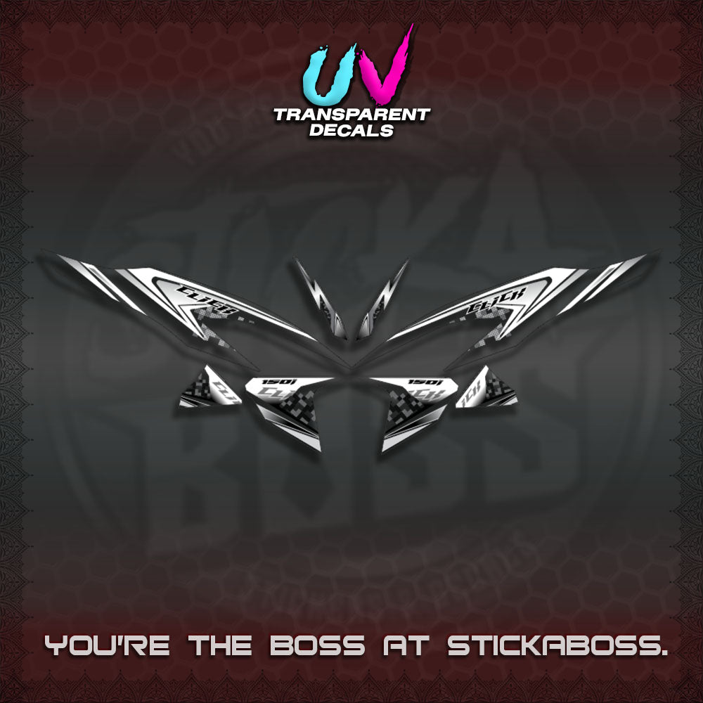 CLICK V2 UV TRANSPARENT DECALS (125-150 TRIBAL VIETNAM)STICKER DECALS By STICKABOSS