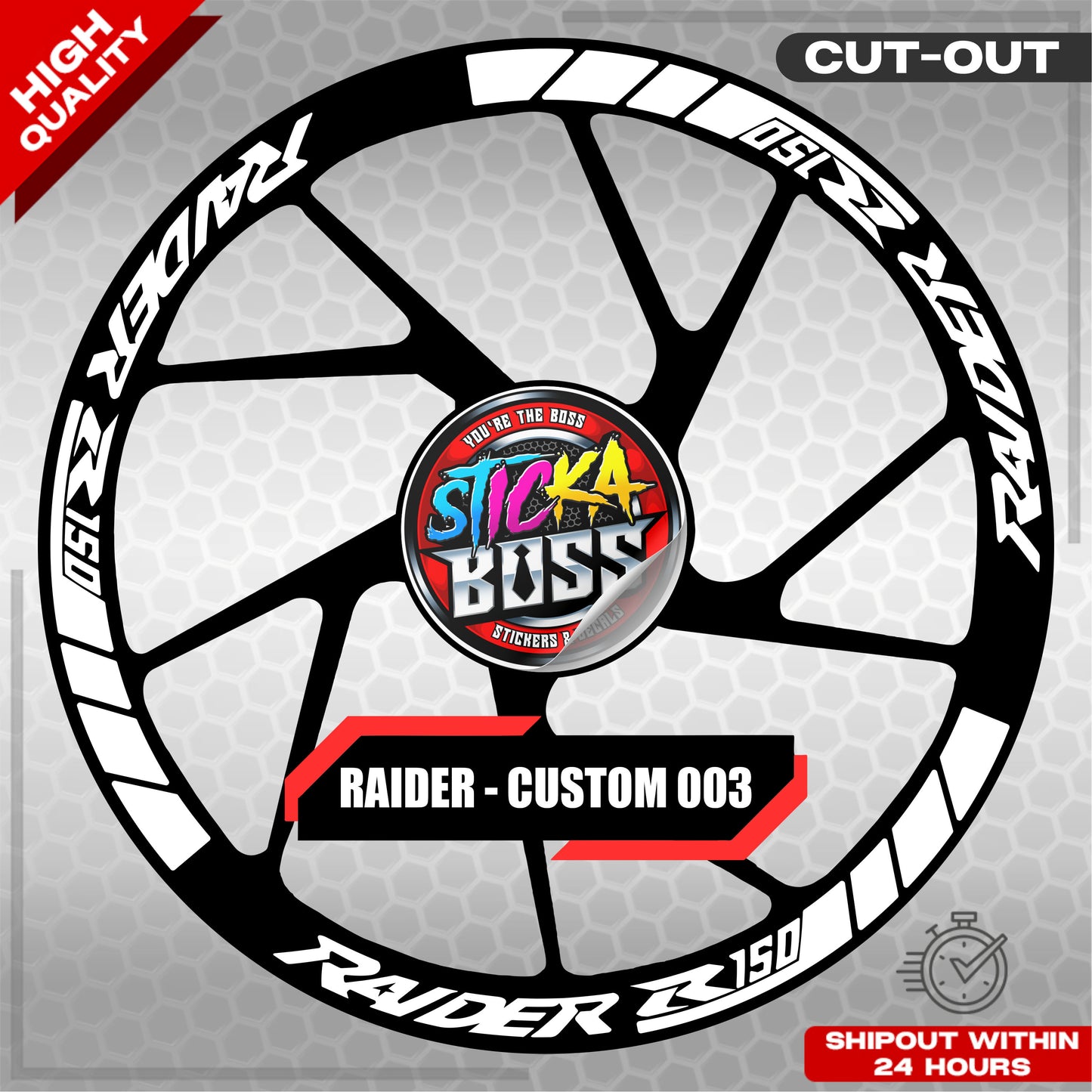 RAIDER R150 MAG STICKER SET ( 2 MAGS ) - CUSTOM 003 | VINYL WATERPROOF CUT-OUT DECALS