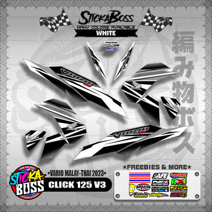 CLICK 125 V3 DECALS ( VARIO MALAY-THAI 2023 )【WITH FREEBIES】