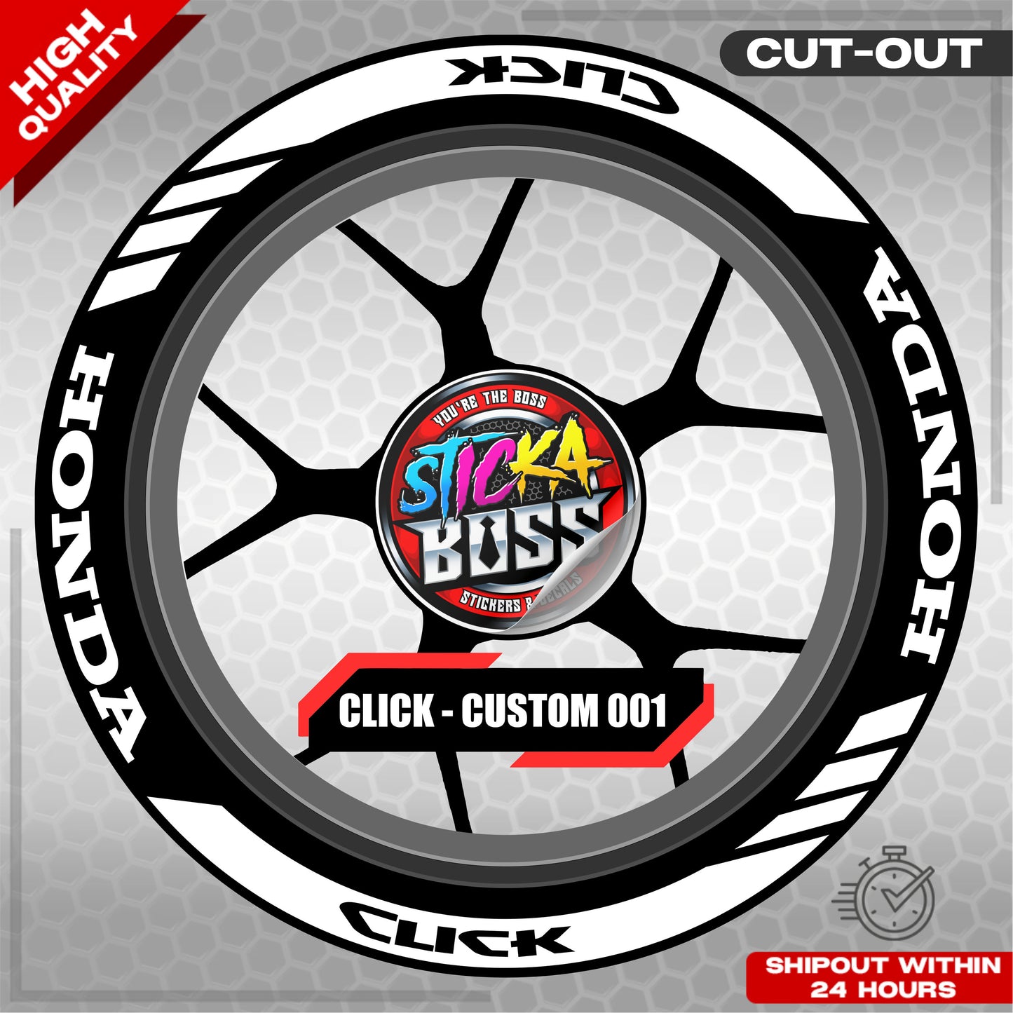 CLICK 125  150 160 MAGS STICKER SET  ( 2 MAGS ) - CUSTOM 001 | VINYL WATERPROOF CUT-OUT DECALS