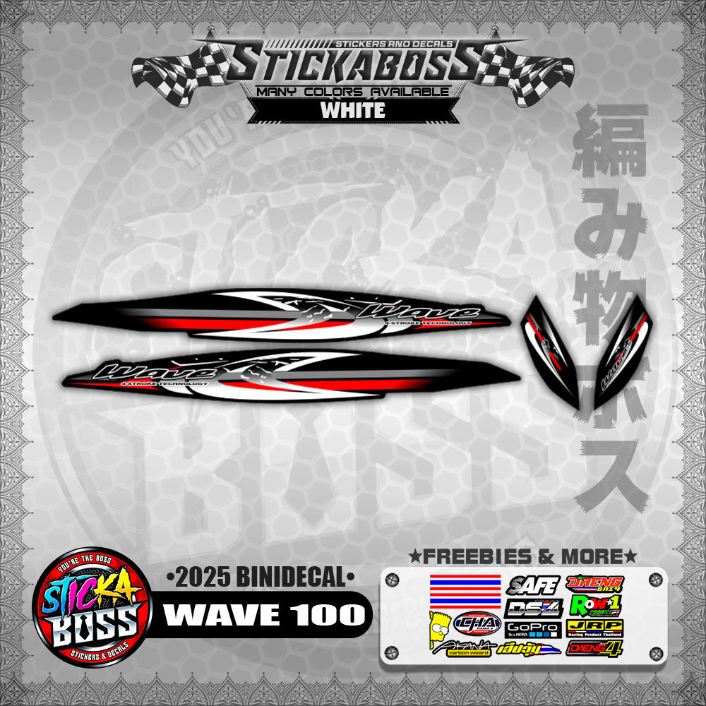 WAVE 100 STICKER DECALS ( 2025 BINIDECAL )【WITH FREEBIES】