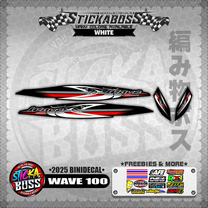 WAVE 100 STICKER DECALS ( 2025 BINIDECAL )【WITH FREEBIES】