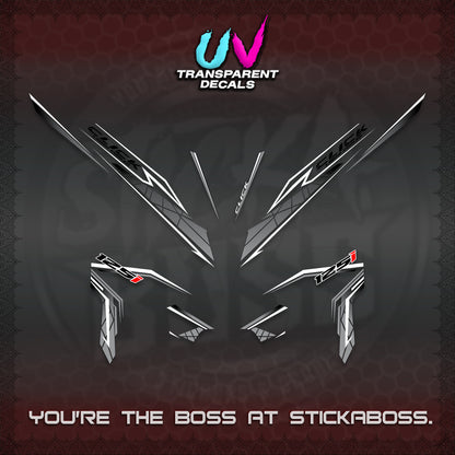 CLICK 125 V3 UV TRANSPARENT DECALS (2023 SIMPLE STRIPE DESIGN) STICKER DECALS By STICKABOSS