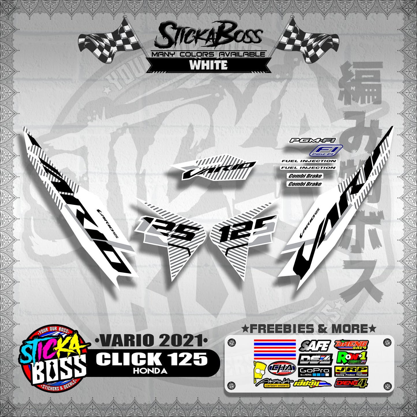 CLICK 125 V2 DECALS ( VARIO 2021 )【WITH FREEBIES】