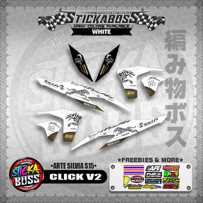 CLICK V2 STICKER DECALS ( ARTE SILVIA S15 )【WITH FREEBIES】