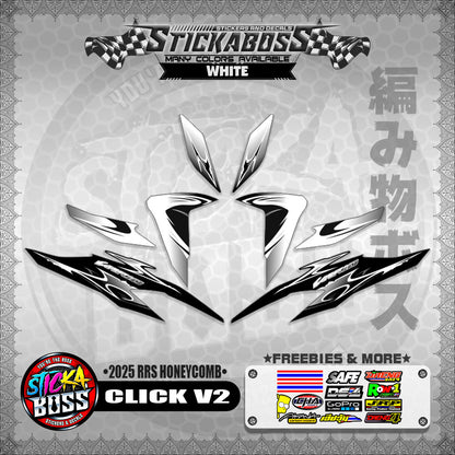 CLICK V2 INDO STICKER DECALS ( 2025 RRS HONEYCOMB )【WITH FREEBIES】