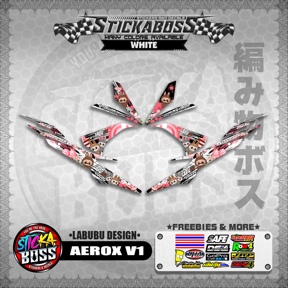 AEROX V1 STICKER DECALS ( LABUBU DESIGN )【WITH FREEBIES】