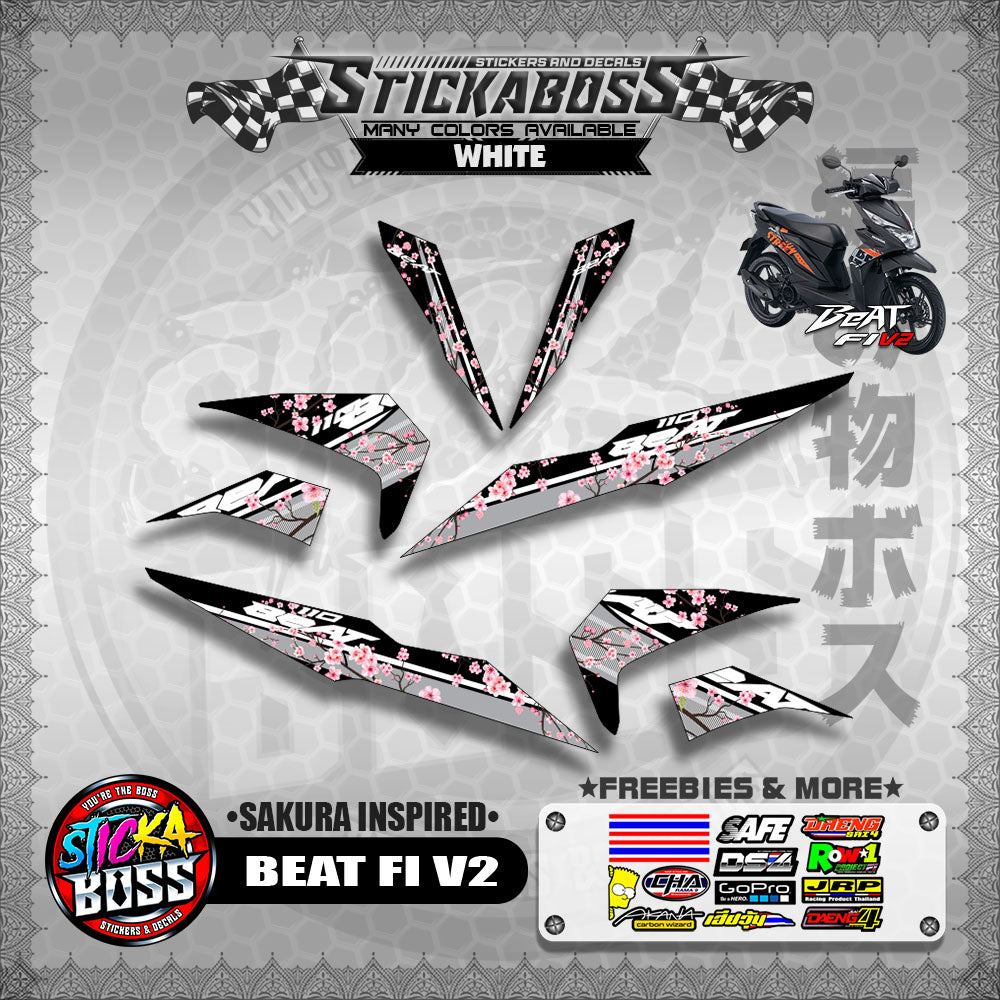 BEAT V2 STICKER DECALS ( SAKURA INSPIRED )【WITH FREEBIES】