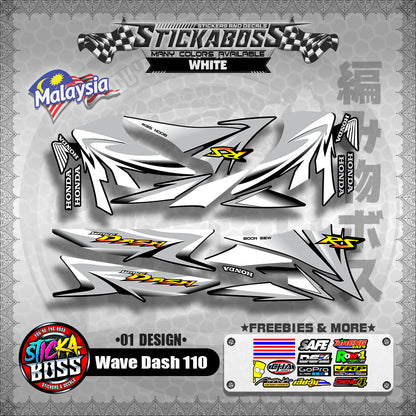 Honda Wave Dash 110 Malaysian Decals ( 01 Design ) Malaysia Concept【WITH FREEBIES】