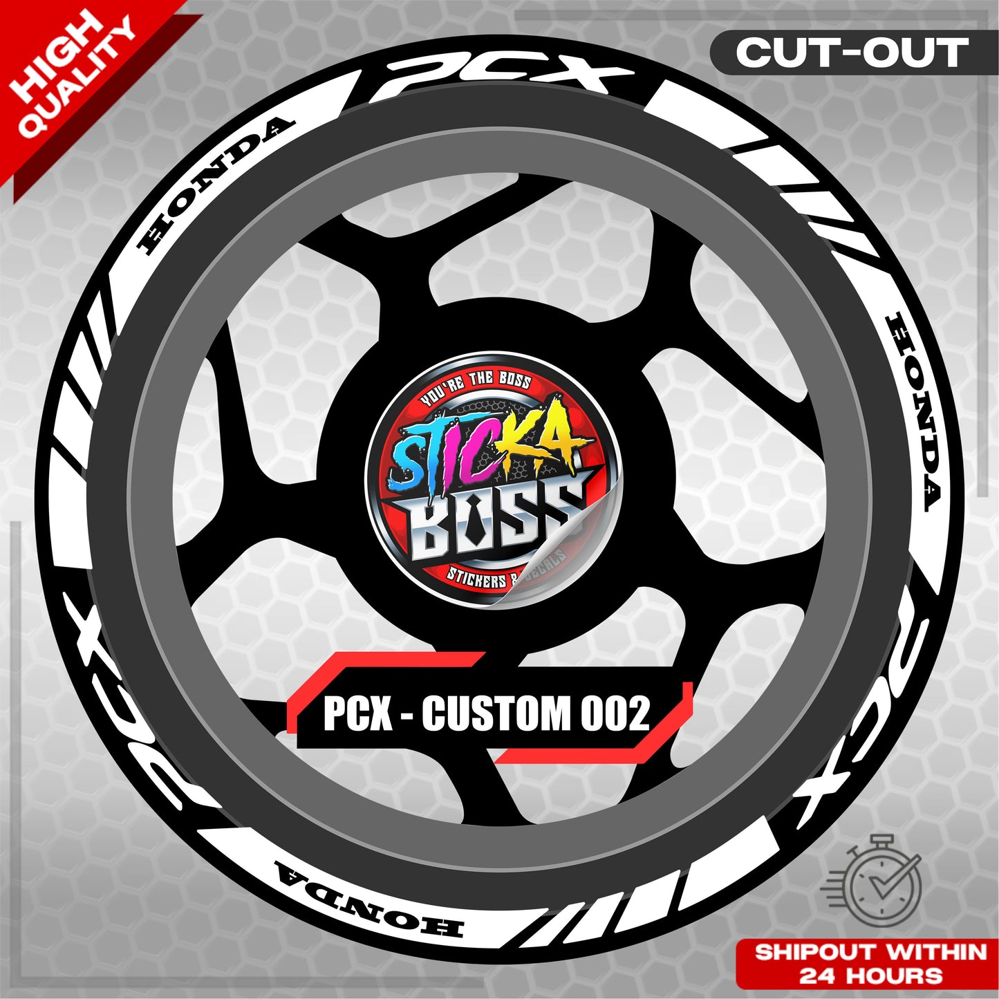 PCX 150 / 160 MAGS STICKER SET  ( 2 MAGS ) - CUSTOM 002 | VINYL WATERPROOF CUT-OUT DECALS