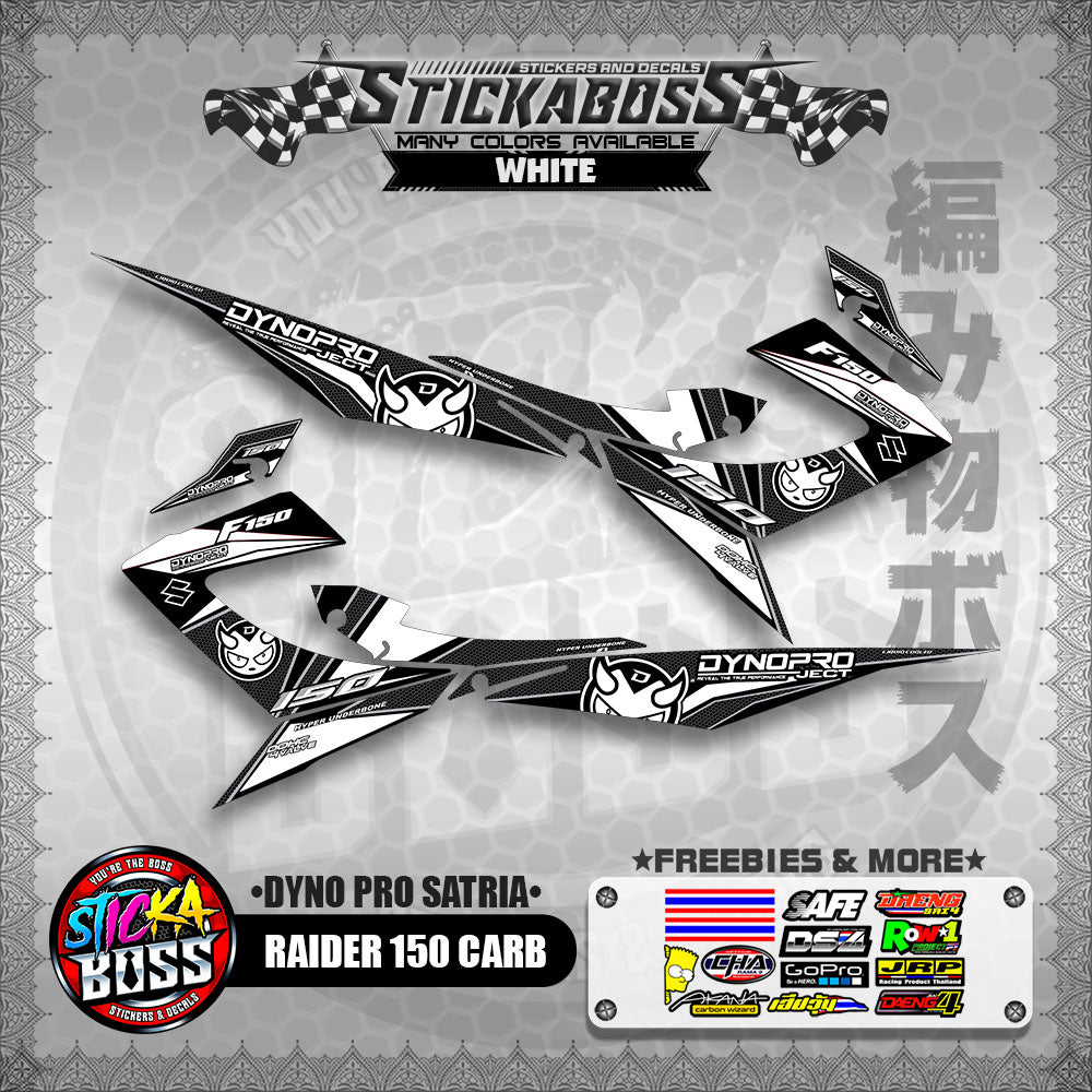RAIDER 150 CARB STICKER DECALS ( DYNO PRO SATRIA )【WITH FREEBIES】