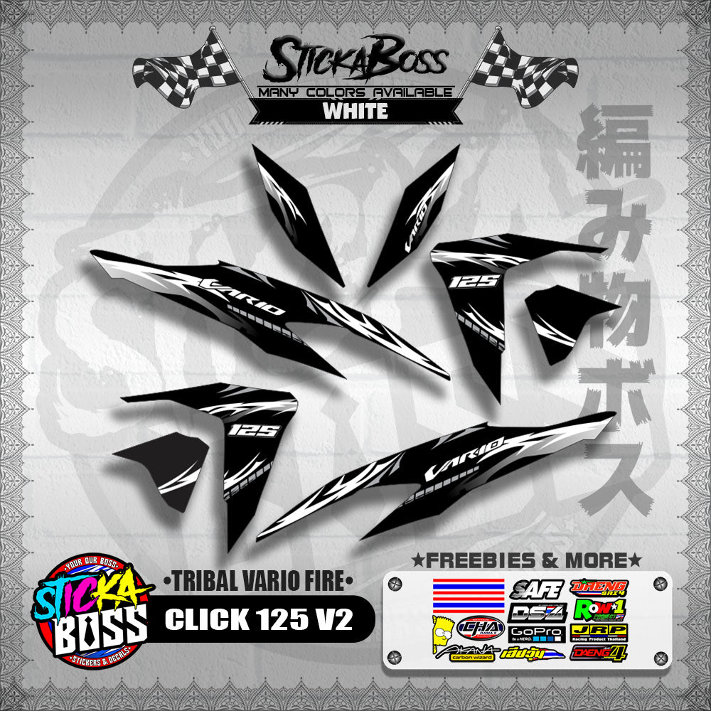 CLICK 125 V2 DECALS ( TRIBAL VARIO FIRE ) 【WITH FREEBIES】