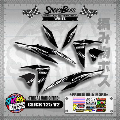 CLICK 125 V2 DECALS ( TRIBAL VARIO FIRE ) 【WITH FREEBIES】