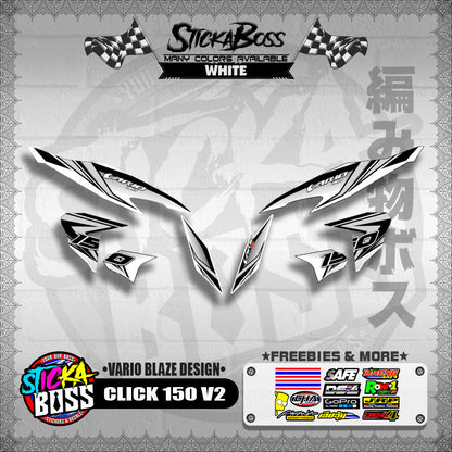 CLICK 150 V2 DECALS ( VARIO BLAZE DESIGN )【WITH FREEBIES】