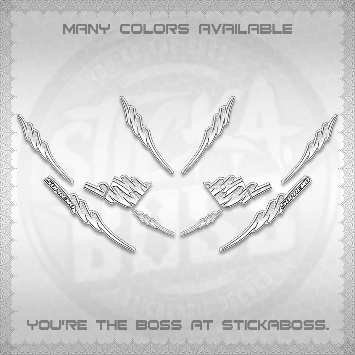AEROX V2 FOR WHITE STRIPING DECALS (1 TONE PUTRA VIRDIAN)STICKER DECALS BY STICKABOSS