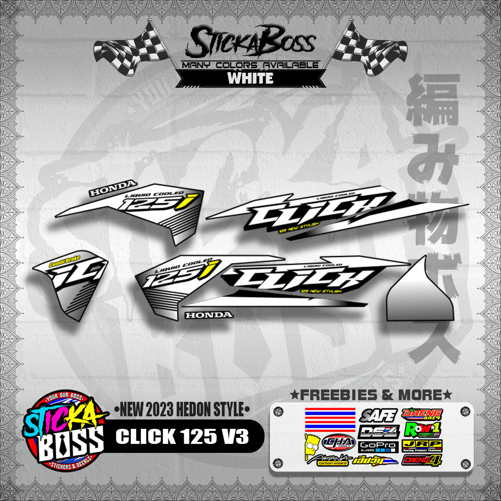 CLICK 125 V3 DECALS ( NEW 2023 HEDON STYLE )【WITH FREEBIES】