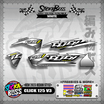 CLICK 125 V3 DECALS ( NEW 2023 HEDON STYLE )【WITH FREEBIES】