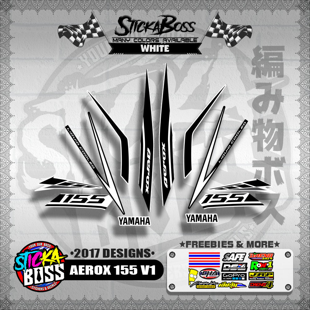 AEROX 155 V1 STOCK DECALS ( 2017 DESIGNS ) 【WITH FREEBIES】