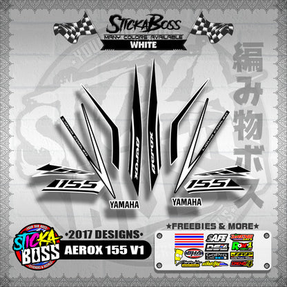 AEROX 155 V1 STOCK DECALS ( 2017 DESIGNS ) 【WITH FREEBIES】
