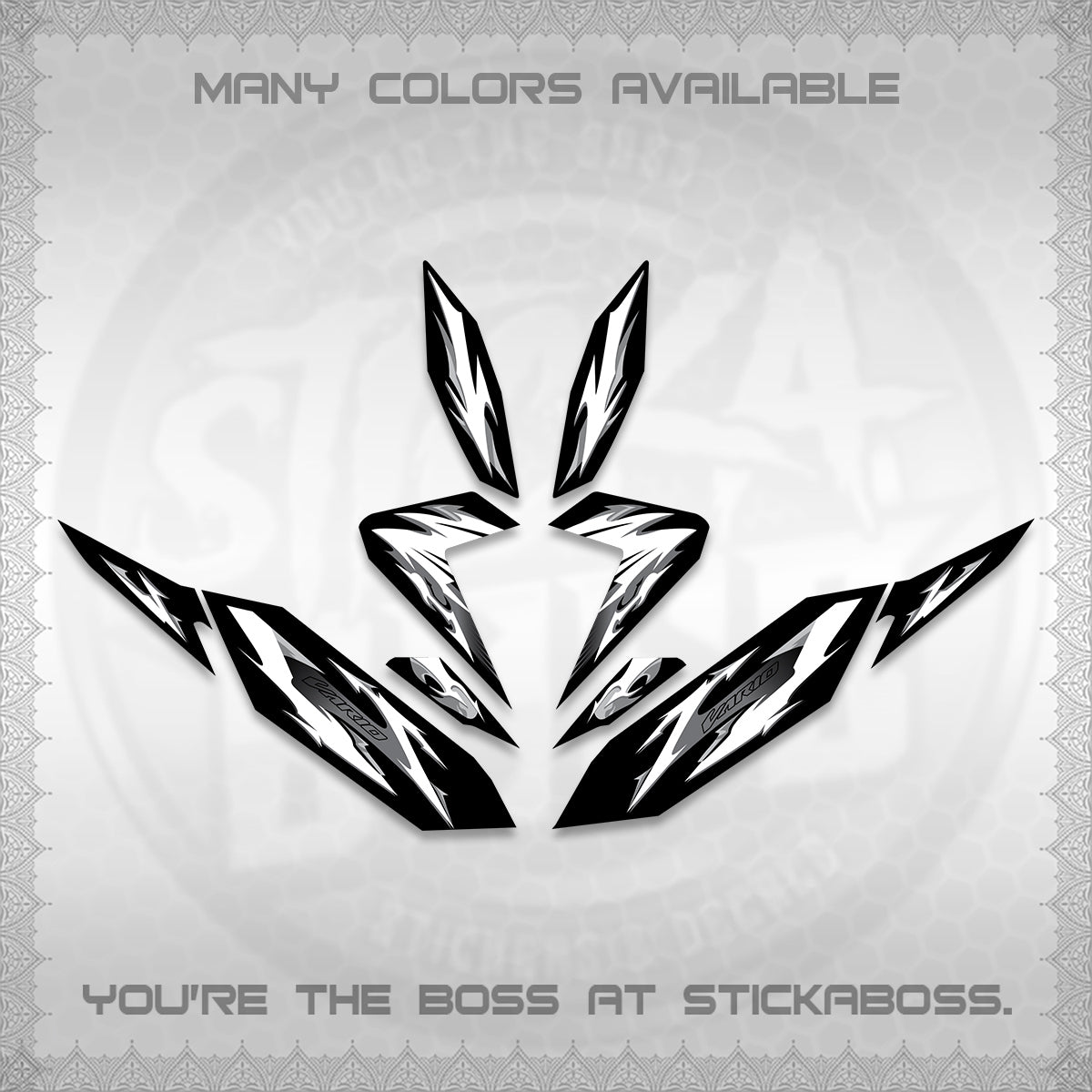 CLICK 125 V4 VARIO DECALS (2026 MODERN TRIBAL DESIGN) STICKER KITS By STICKABOSS