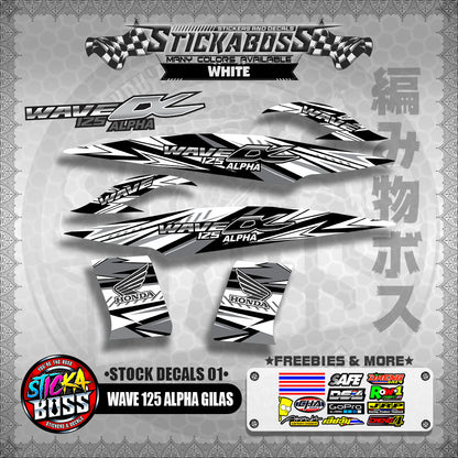 WAVE 125 ALPHA GILAS ( STOCK DECALS 01 )【WITH FREEBIES】