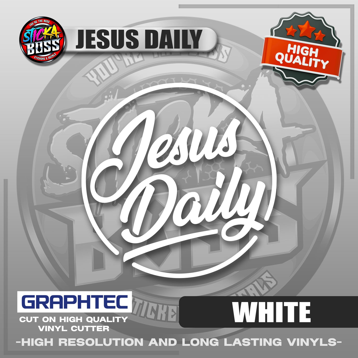 JESUS DAILY | VINYL WATERPROOF CUT-OUT STICKER DECALS【Stickaboss】