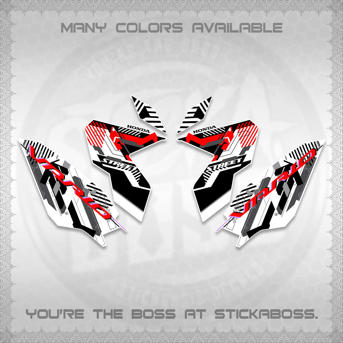 CLICK 125 V3 VARIO FOR WHITE DECALS (2026 STREET STYLE EDITION) STICKER DECALS By STICKABOSS