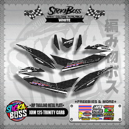 XRM 125 TRINITY CARB DECALS ( JRP THAILAND METAL PLATE )【WITH FREEBIES】