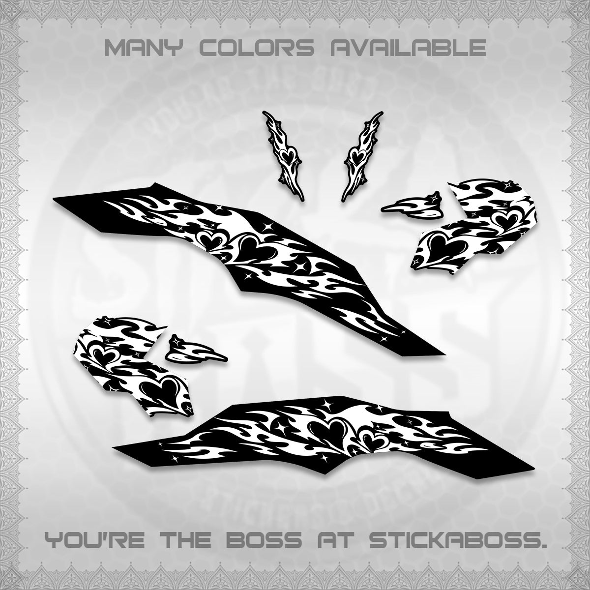 CLICK 125 V3 DECALS (2026 TRIBAL HEART DESIGN) STICKER KITS BY STICKABOSS