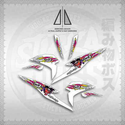 STICKER DECALS for BEAT FI V3 (ARAI APACHE STRIPPING) By STICKABOSS (SOFIE LAMINATED WATERPROOF)