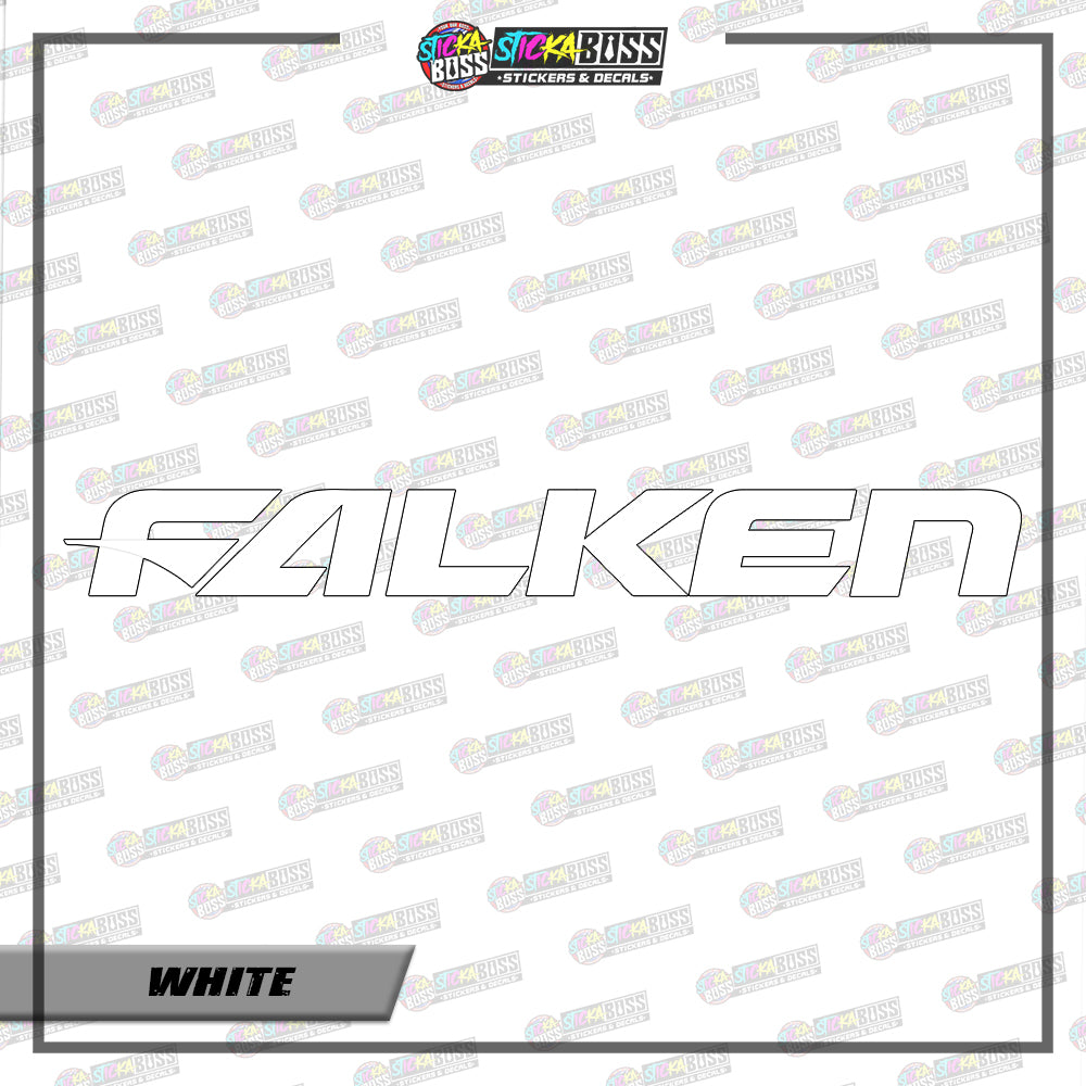 FALKEN STICKER | 40 x 4.5 INCHES | CAR FRONT AND REAR WINSHIELD | VINYL WATERPROOF CUT-OUT STICKER DECALS【Stickaboss】