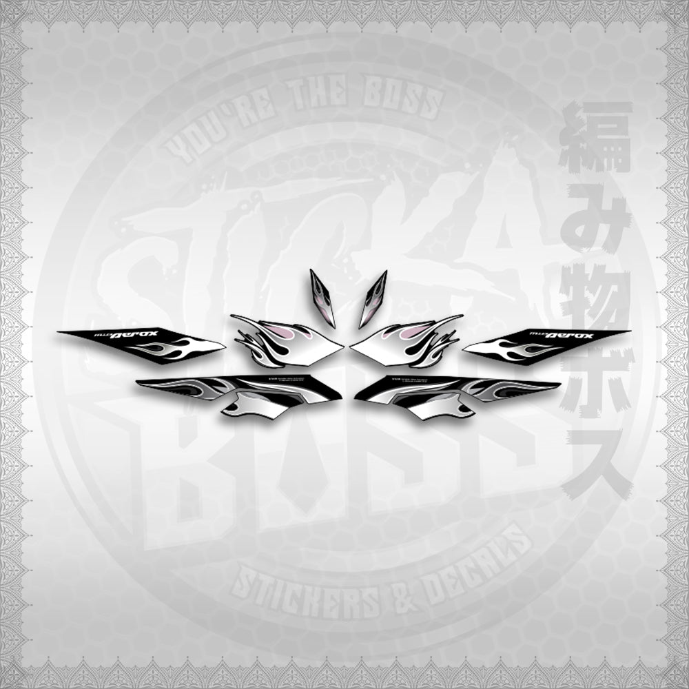 STICKER DECALS for AEROX V3 ALPHA TURBO (AV3LEFMO) By STICKABOSS (SOFIE LAMINATED WATERPROOF)