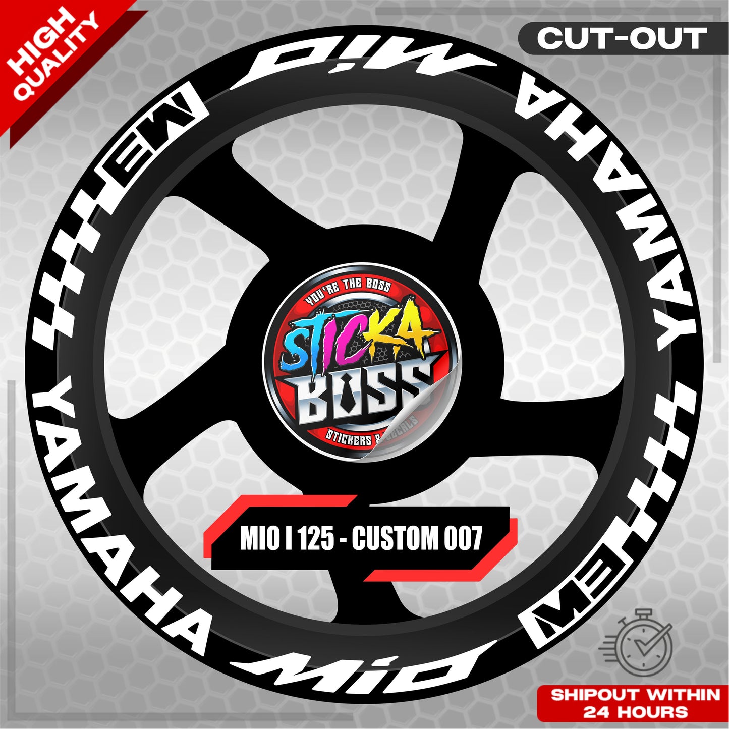 MIO I 125 MAG STICKER SET  ( 2 MAGS ) - CUSTOM 007 | VINYL WATERPROOF CUT-OUT DECALS