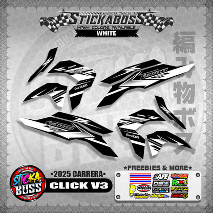CLICK V3 STICKER DECALS ( 2025 CARRERA )【WITH FREEBIES】
