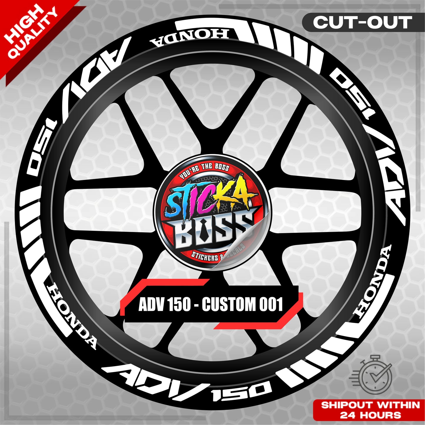 ADV 150 MAG STICKER SET ( 2 MAGS ) - CUSTOM 001 | VINYL WATERPROOF CUT-OUT DECALS